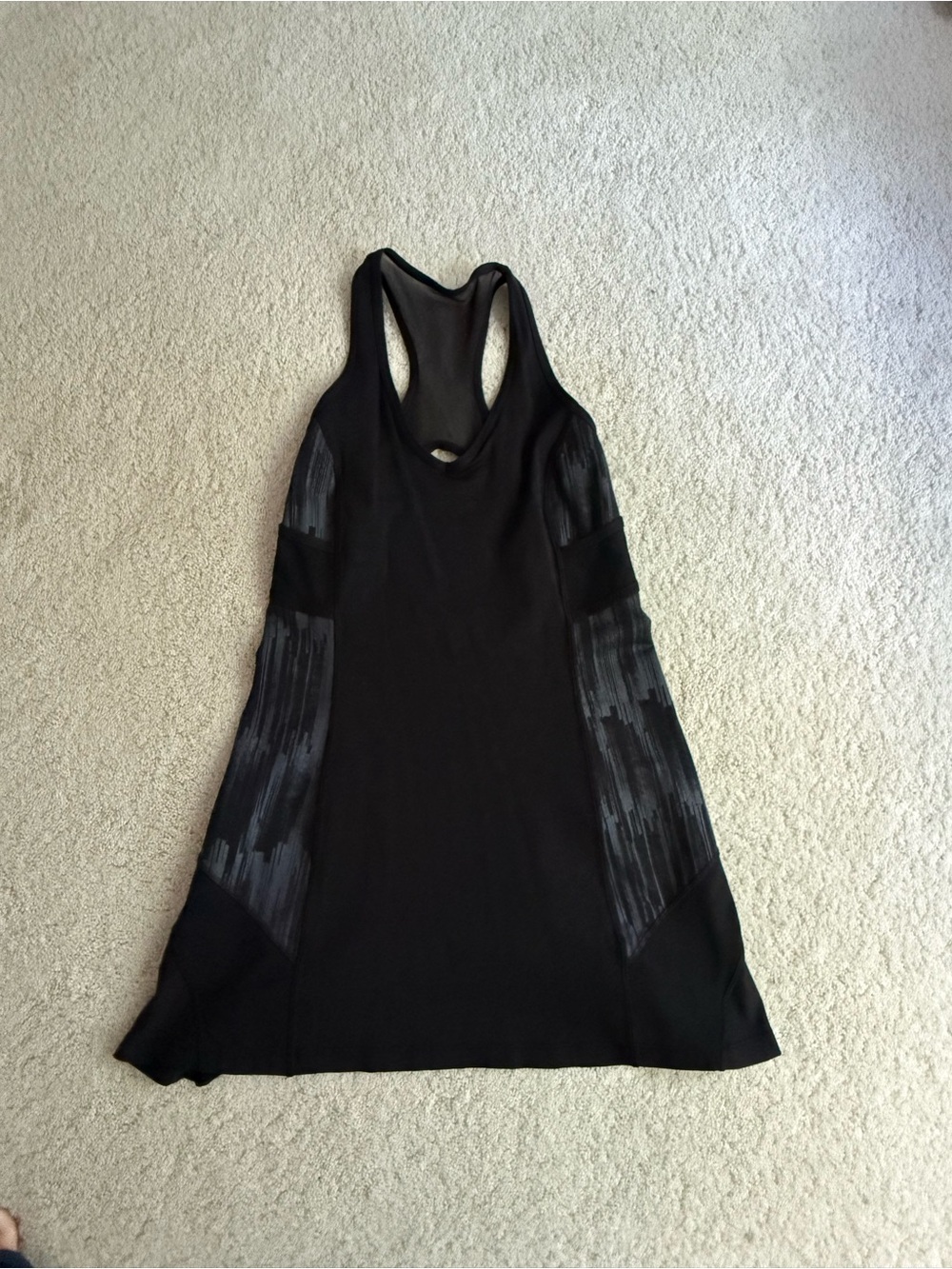 lululemon athletica Black Racerback Mini Dress with Patterned Side Panels